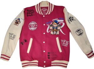 TFR VARISITY JACKET –PINK/ CREAM